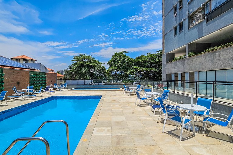 Vista Panorâmica da Praia, 2qts, piscina e vaga