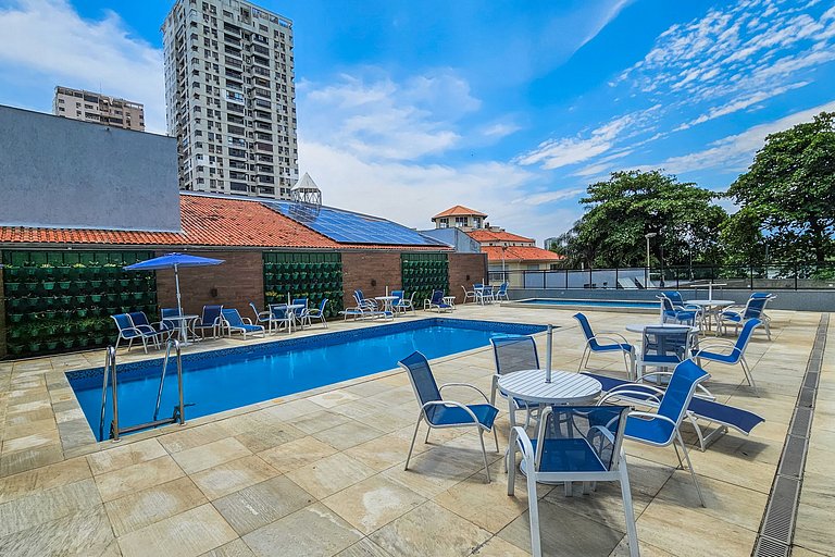 Vista Panorâmica da Praia, 2qts, piscina e vaga