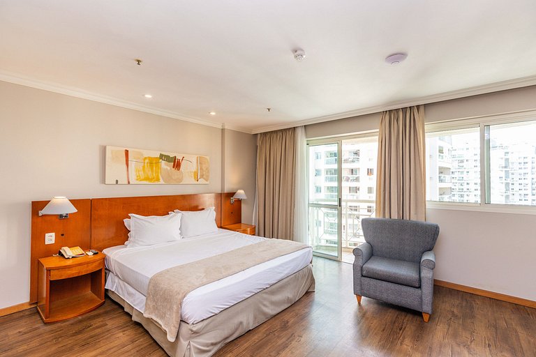 Barra Premium flat c/ serviços e piscina